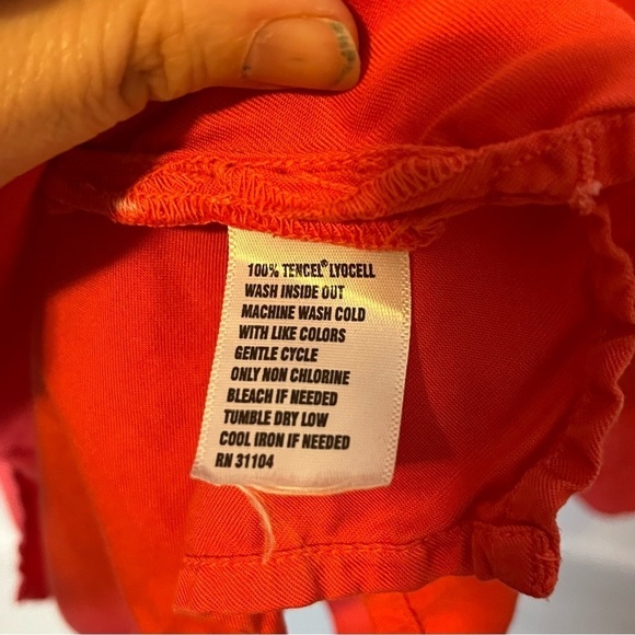 Crown & Ivy, Red Ruffled V Neck, Long Sleeve Blouse, 2X - Picture 2 of 9